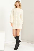 Load image into Gallery viewer, Cable-Knit Ribbed Mini Sweater Dress
