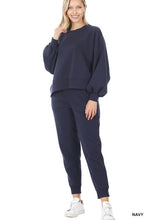 Load image into Gallery viewer, Balloon Sleeve Sweatshirt &amp; Sweatpants Set
