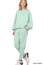 Load image into Gallery viewer, Balloon Sleeve Sweatshirt &amp; Sweatpants Set
