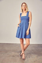 Load image into Gallery viewer, SMOCKED RUFFLE DETAIL DRESS
