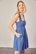 Load image into Gallery viewer, SMOCKED RUFFLE DETAIL DRESS
