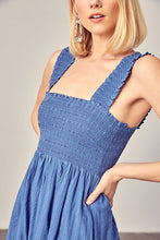 Load image into Gallery viewer, SMOCKED RUFFLE DETAIL DRESS
