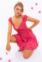 Load image into Gallery viewer, CAP SLEEVE RUFFLE MINI DRESS
