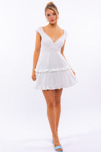 Load image into Gallery viewer, CAP SLEEVE RUFFLE MINI DRESS
