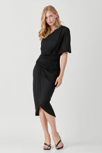 Load image into Gallery viewer, ONE SHOULDER DRAPE JERSEY DRESS
