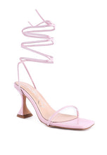 Load image into Gallery viewer, BITEN BERRY SPOOL HEELED LACE UP SANDAL
