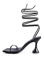 Load image into Gallery viewer, BITEN BERRY SPOOL HEELED LACE UP SANDAL
