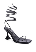 Load image into Gallery viewer, BITEN BERRY SPOOL HEELED LACE UP SANDAL
