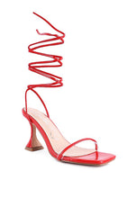 Load image into Gallery viewer, BITEN BERRY SPOOL HEELED LACE UP SANDAL
