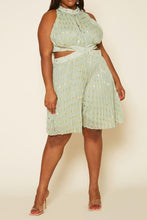 Load image into Gallery viewer, Plus Size Pleated Polka Dot Cut Out Romper
