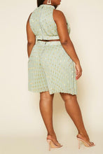 Load image into Gallery viewer, Plus Size Pleated Polka Dot Cut Out Romper
