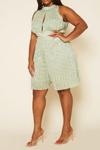 Load image into Gallery viewer, Plus Size Pleated Polka Dot Cut Out Romper
