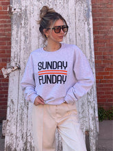 Load image into Gallery viewer, Black and Orange Sunday Funday Crewneck Sweatshirt
