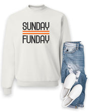 Load image into Gallery viewer, Black and Orange Sunday Funday Crewneck Sweatshirt
