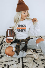 Load image into Gallery viewer, Black and Orange Sunday Funday Crewneck Sweatshirt
