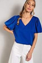 Load image into Gallery viewer, V-NECK PUFF SLEEVE BLOUSE TOP
