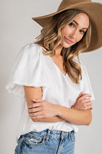 Load image into Gallery viewer, V-NECK PUFF SLEEVE BLOUSE TOP
