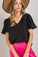 Load image into Gallery viewer, V-NECK PUFF SLEEVE BLOUSE TOP
