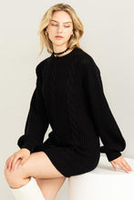 Load image into Gallery viewer, Cable-Knit Ribbed Mini Sweater Dress
