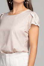 Load image into Gallery viewer, Satin top with lace trim
