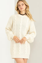 Load image into Gallery viewer, Cable-Knit Ribbed Mini Sweater Dress
