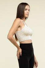 Load image into Gallery viewer, Washed Ribbed Seamless Cropped Cami Top
