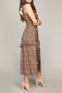 Tiered maxi dress with ruffle trim