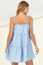 Load image into Gallery viewer, Better Days Tie-Strap Tiered Mini Dress
