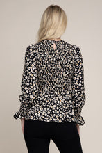 Load image into Gallery viewer, Allover Floral Shirred Peplum Blouse
