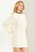 Load image into Gallery viewer, Cable-Knit Ribbed Mini Sweater Dress
