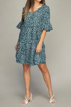 Load image into Gallery viewer, V neck tiered dress with
