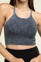 Load image into Gallery viewer, Washed Ribbed Seamless Cropped Cami Top
