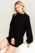 Load image into Gallery viewer, Cable-Knit Ribbed Mini Sweater Dress
