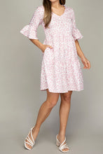 Load image into Gallery viewer, V neck tiered dress with
