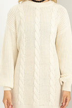 Load image into Gallery viewer, Cable-Knit Ribbed Mini Sweater Dress
