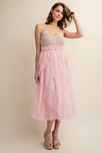 Load image into Gallery viewer, LOVELY TULLE MIDI CROCHET DRESS
